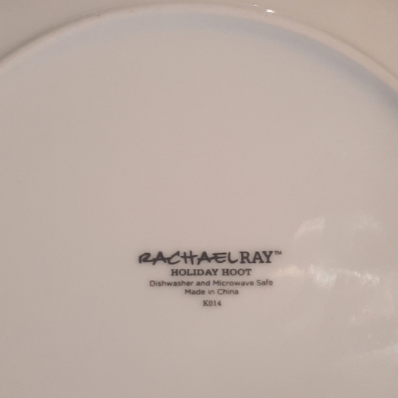 Rachael Ray Holiday Hoot Salad Dessert Snack Plates 8-inch ~ Set Of 4 - Picture 8 of 8
